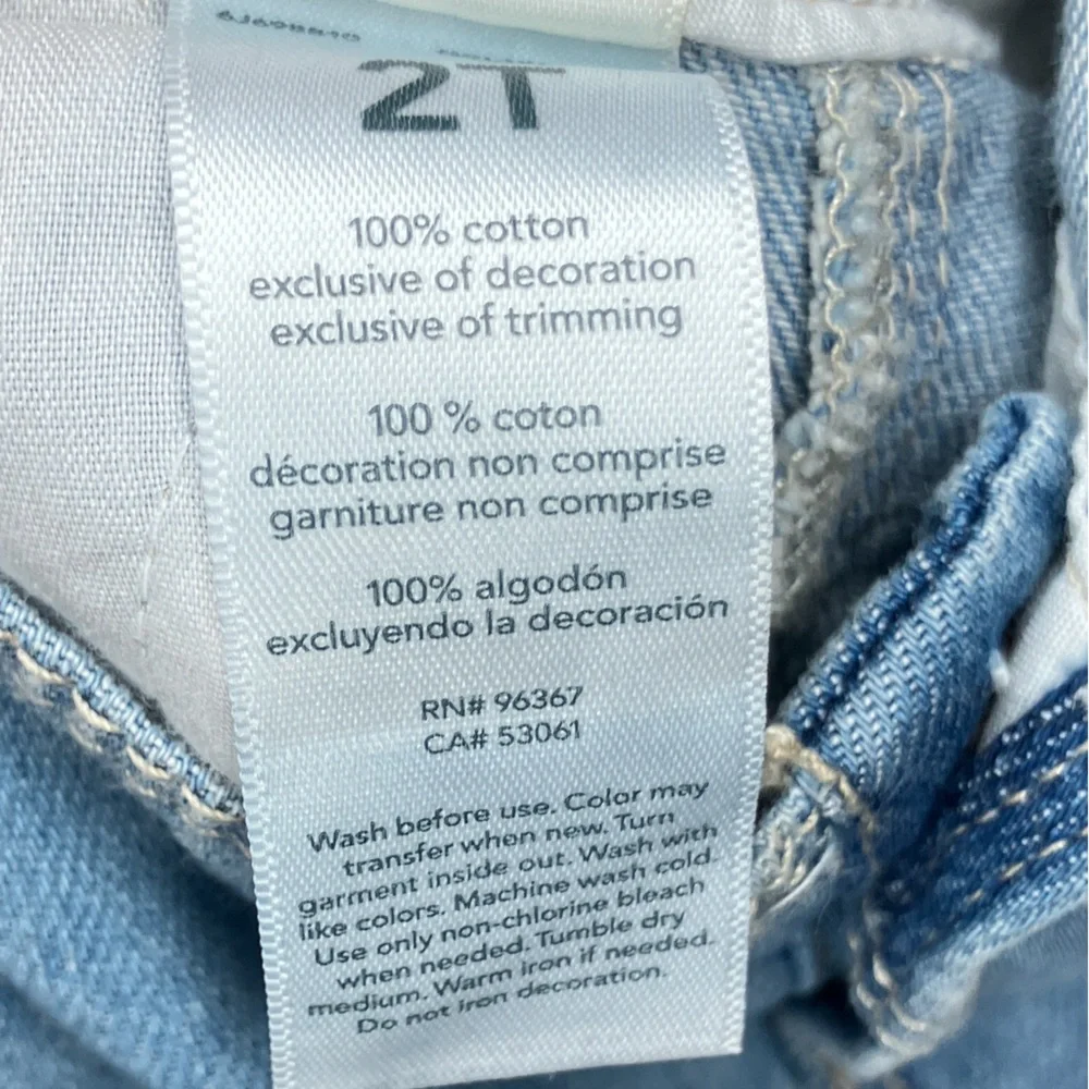 OshKosh B'gosh Vestback Patchwork Bib Toddler Denim Overalls Blue Size 2T Casual